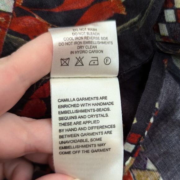 Camilla Long Gathered Panel Maxi Dress Paved In Paisley Size XS Preowned - Picture 16 of 16